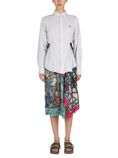 1/off Shirt Collar Dress In Multicolor