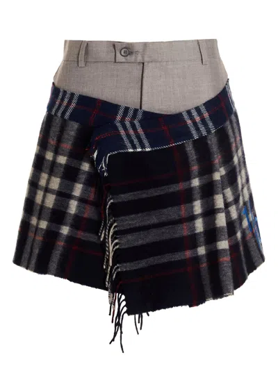1/off Women's Check Scarf Reworked Skirt In Multi