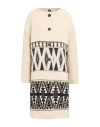 1-one Woman Coat Beige Size 14 Acrylic, Polyester, Viscose, Elastane
