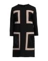1-one Woman Mini Dress Black Size 10 Viscose, Nylon, Elastane, Polyester, Polyurethane