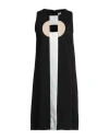 1-one Woman Mini Dress Black Size 8 Viscose, Polyamide, Elastane, Acetate, Silk