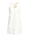 1-one Woman Mini Dress Cream Size 4 Viscose, Polyamide, Elastane In White
