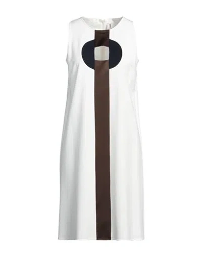 1-one Woman Mini Dress White Size 8 Viscose, Polyamide, Elastane, Acetate, Silk In White