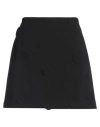 1-one Woman Mini Skirt Black Size 6 Viscose, Polyamide, Elastane In Black