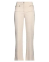 1-one Woman Pants Beige Size 6 Viscose, Nylon, Elastane