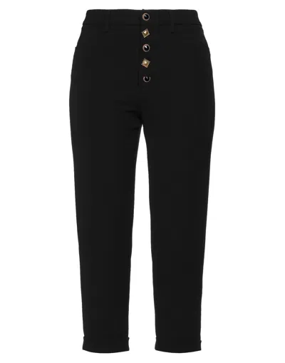 1-one Woman Pants Black Size 2 Polyester, Elastane