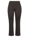 1-one Woman Pants Dark Brown Size 10 Viscose, Polyamide, Elastane