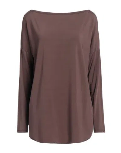 1-one Woman T-shirt Chocolate Brown Size 8 Viloft, Elastane