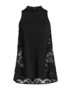 1-one Woman Top Black Size 2 Viscose, Polyamide, Elastane, Cotton