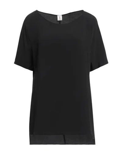 1-one Woman Top Black Size 4 Acetate, Silk In Neutral