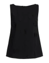 1-one Woman Top Black Size 6 Viscose, Polyamide, Elastane In Black