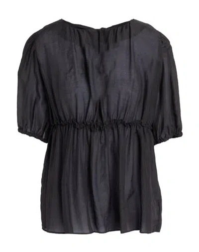 1-one Woman Top Black Size 8 Cotton, Silk
