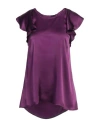 1-one Woman Top Dark Purple Size 8 Acetate, Silk In Purple