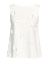 1-one Woman Top Ivory Size 2 Viscose, Polyamide, Elastane In White