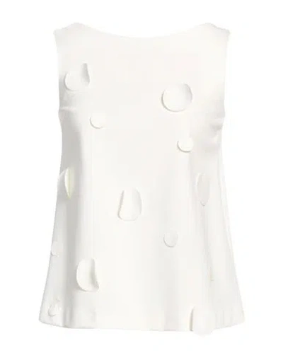 1-one Woman Top Ivory Size 2 Viscose, Polyamide, Elastane In White