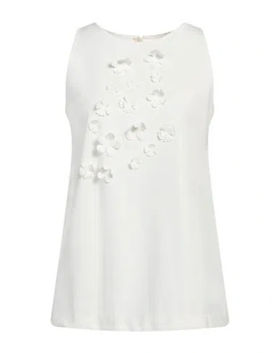 1-one Woman Top White Size 8 Viscose, Polyamide, Elastane