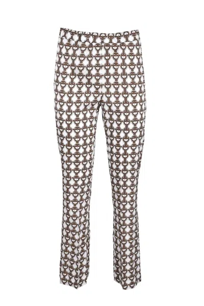 1-one Mixed Fabric Trousers - White/beige In Gray