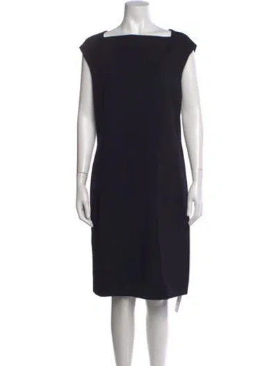 Pre-owned 1-one Square Neckline Knee-length Dress In Black