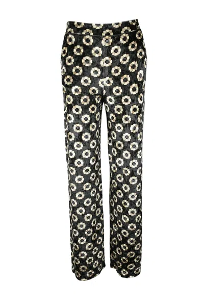 1-one Stretch Trousers - Beige/green In Multi