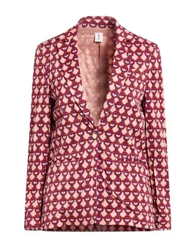 1-one Woman Blazer Blush Size 4 Viscose, Elastane In Red