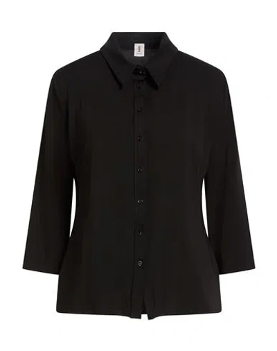 1-one Woman Shirt Black Size 14 Acetate, Polyamide, Elastane