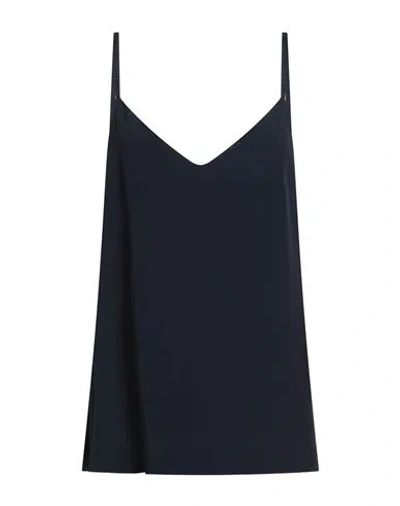 1-one Woman Top Midnight Blue Size 8 Acetate, Silk