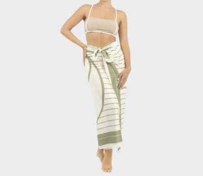 1people Antibes Sarong In Cream/sage In Multi