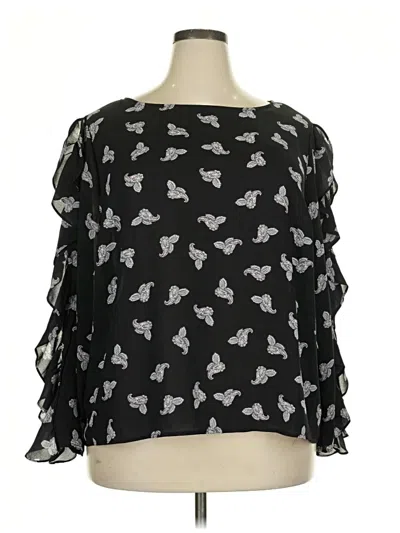 Pre-owned 1.state 3/4 Sleeve Blouse In Black