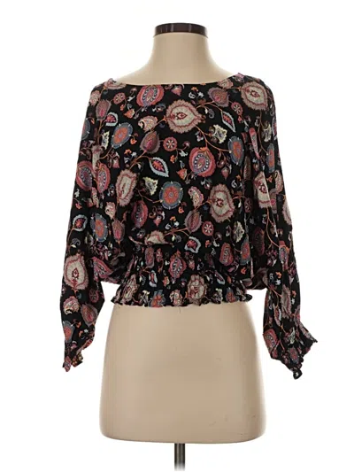 Pre-owned 1.state 3/4 Sleeve Blouse In Black