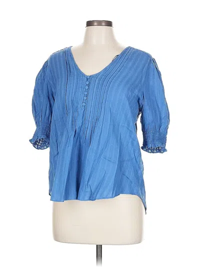 Pre-owned 1.state 3/4 Sleeve Blouse In Blue