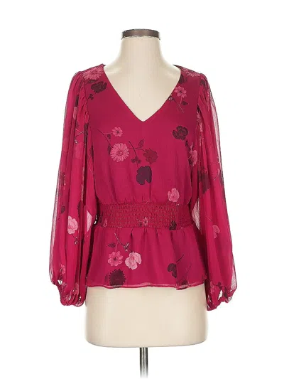 Pre-owned 1.state 3/4 Sleeve Blouse In Burgundy