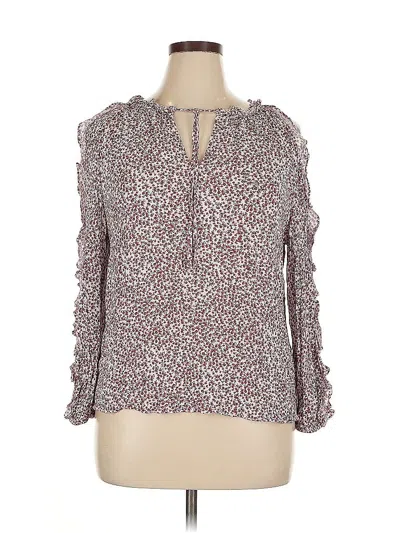 Pre-owned 1.state 3/4 Sleeve Blouse In Burgundy
