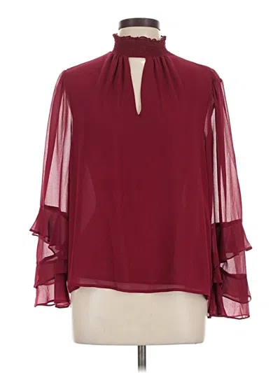 Pre-owned 1.state 3/4 Sleeve Blouse In Burgundy