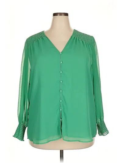 Pre-owned 1.state 3/4 Sleeve Blouse In Green