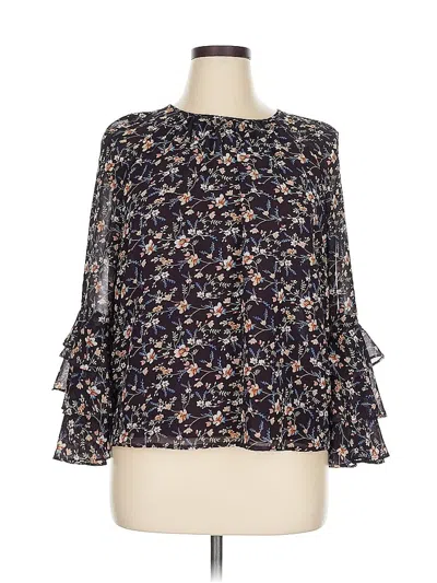 Pre-owned 1.state 3/4 Sleeve Blouse In Purple