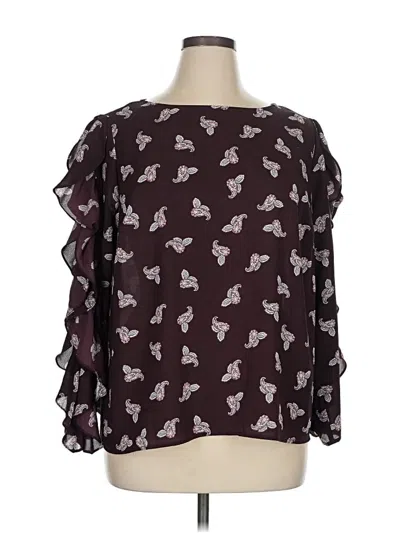 Pre-owned 1.state 3/4 Sleeve Blouse In Purple