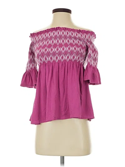 Pre-owned 1.state 3/4 Sleeve Blouse In Purple