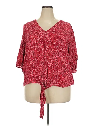 Pre-owned 1.state 3/4 Sleeve Blouse In Red