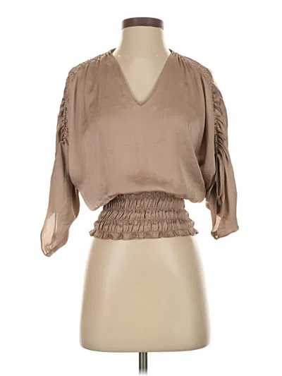 Pre-owned 1.state 3/4 Sleeve Blouse In Tan