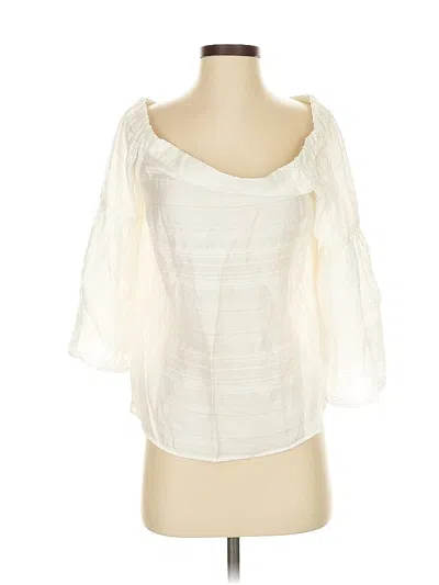 Pre-owned 1.state 3/4 Sleeve Blouse In White