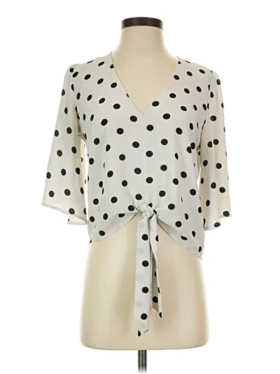 Pre-owned 1.state 3/4 Sleeve Blouse In White