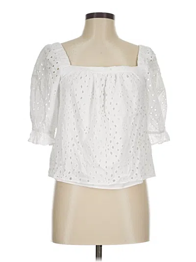 Pre-owned 1.state 3/4 Sleeve Blouse In White