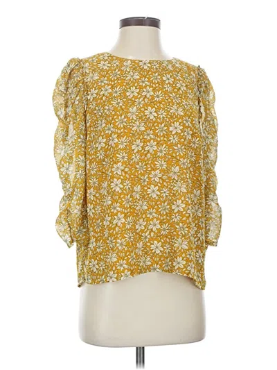 Pre-owned 1.state 3/4 Sleeve Blouse In Yellow