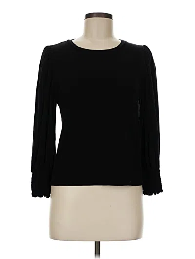 Pre-owned 1.state 3/4 Sleeve Top Black Boatneck Tops