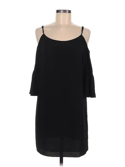 Pre-owned 1.state 3/4 Sleeve Top Black Cold Shoulder Neckline Tops