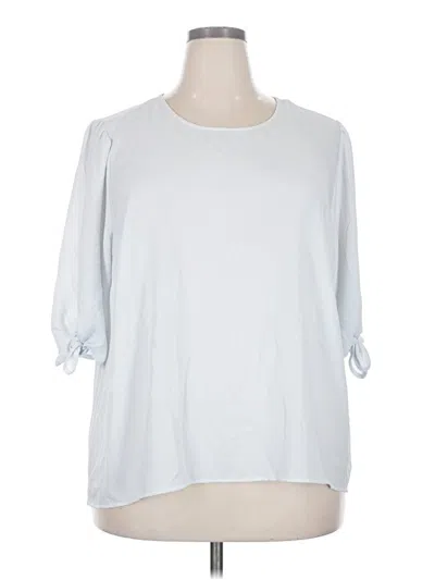 Pre-owned 1.state 3/4 Sleeve Top Silver Crew Neck Tops
