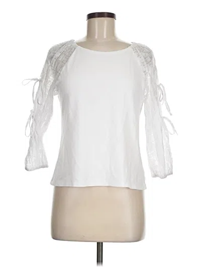 Pre-owned 1.state 3/4 Sleeve Top White Sweetheart Neckline Tops