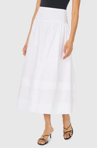 1.state A-line Cotton Midi Skirt In Ultra White