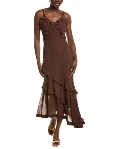 1.state Asymmetrical Maxi Dress In Brown