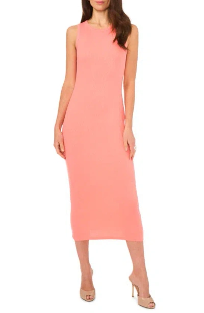 1.state Back Cutout Cotton Rib Midi Dress In Shell Pink